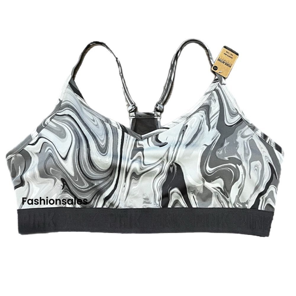 Victorias Secret Pink Active Ultimate Lined Removable Padding sport bra Gray